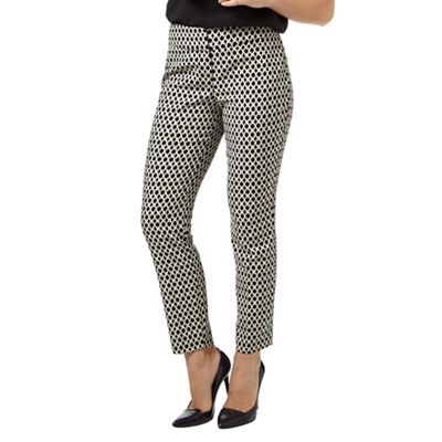 Phase Eight Black and Ivory erica oval trousers
